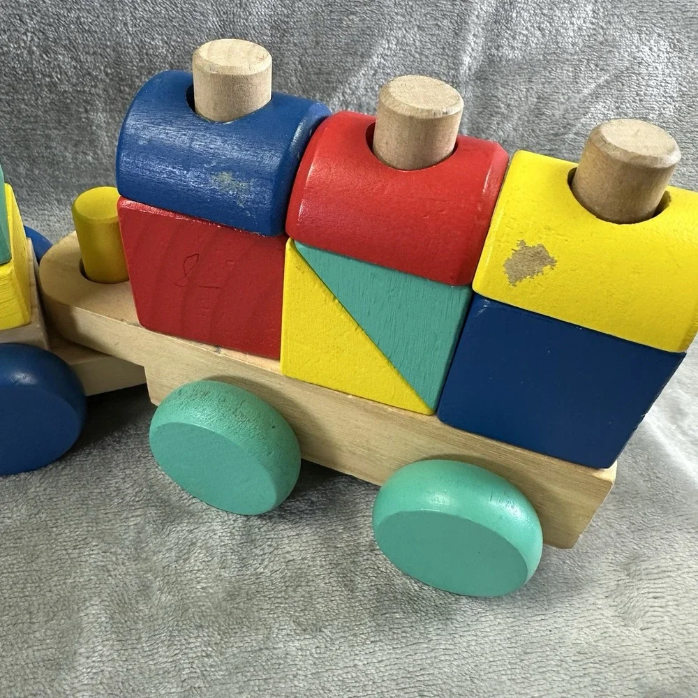 Melissa & Doug Wooden Stacking Train Learning Toy
